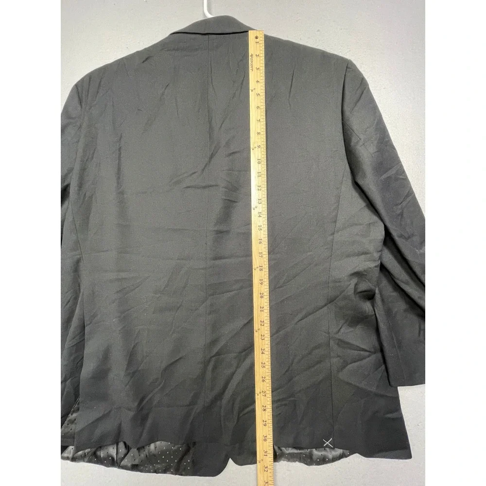 Michael Strahan Blazer Wool Blend Charcoal Black 50R Mens